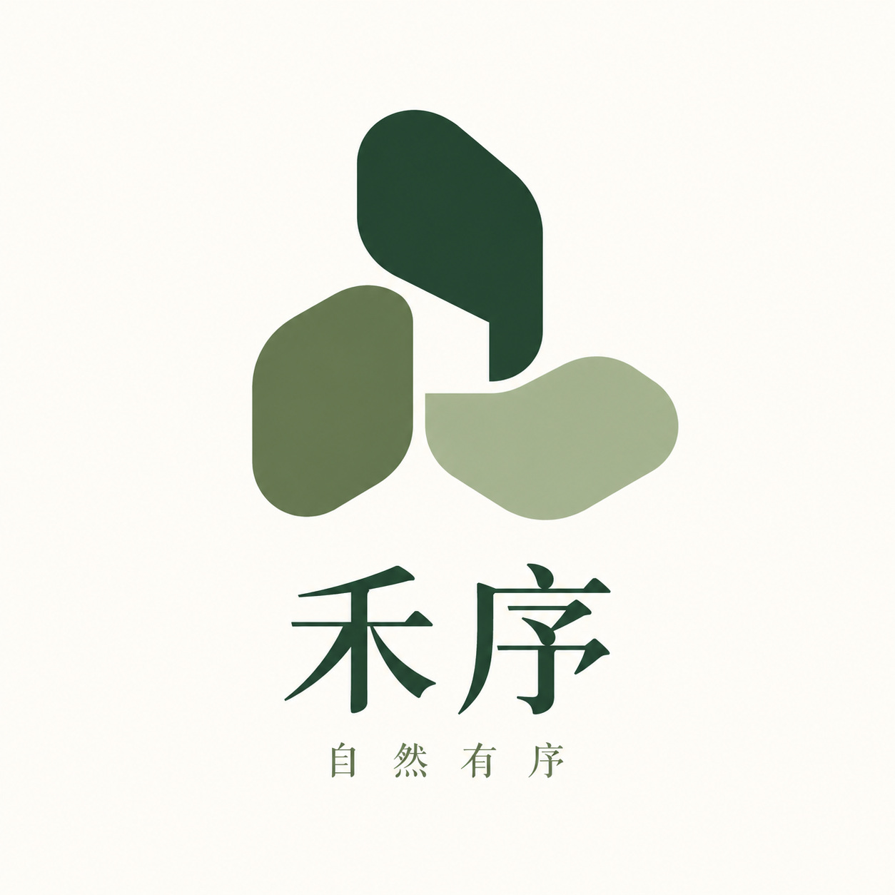 禾序，胶囊几何构成品牌LOGO示例